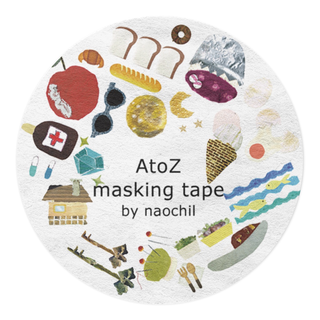 「AtoZ」コラージュ静物アイコンのマスキングテープ