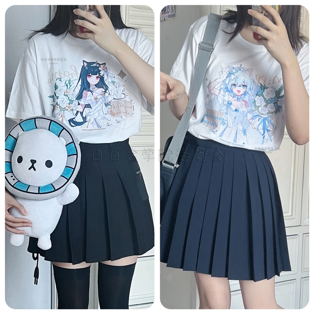 【受注生產】しゃまxみるく:pure white dream tシャツ