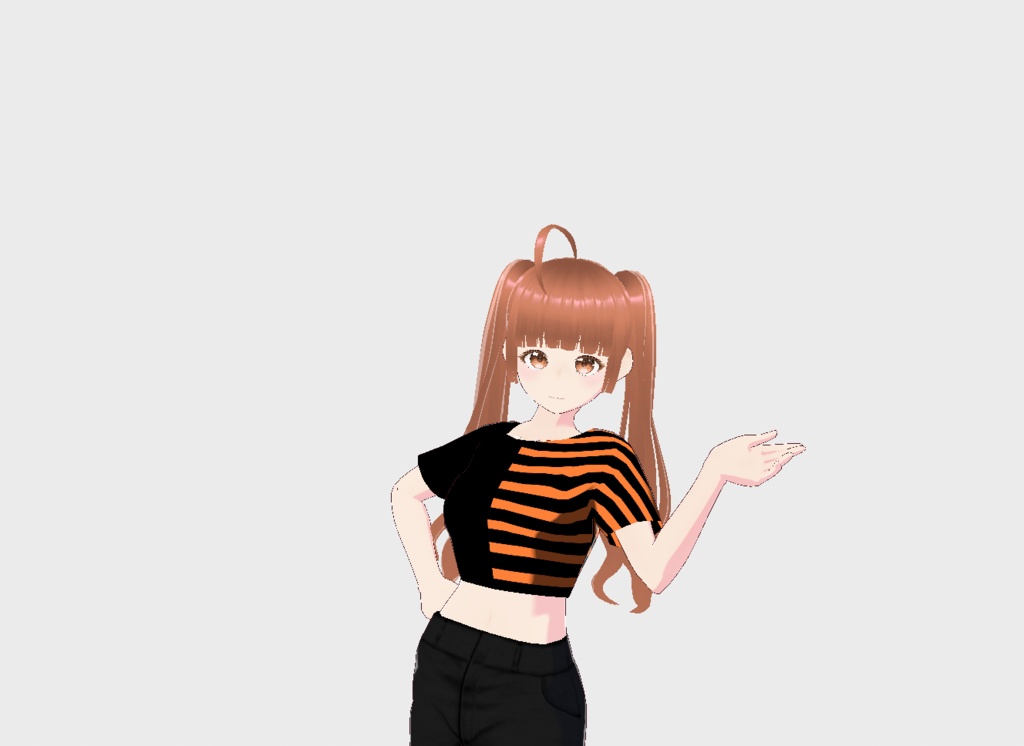 Vroid shirt: Mini T-shirt half stripes half plain (9 COLORS)