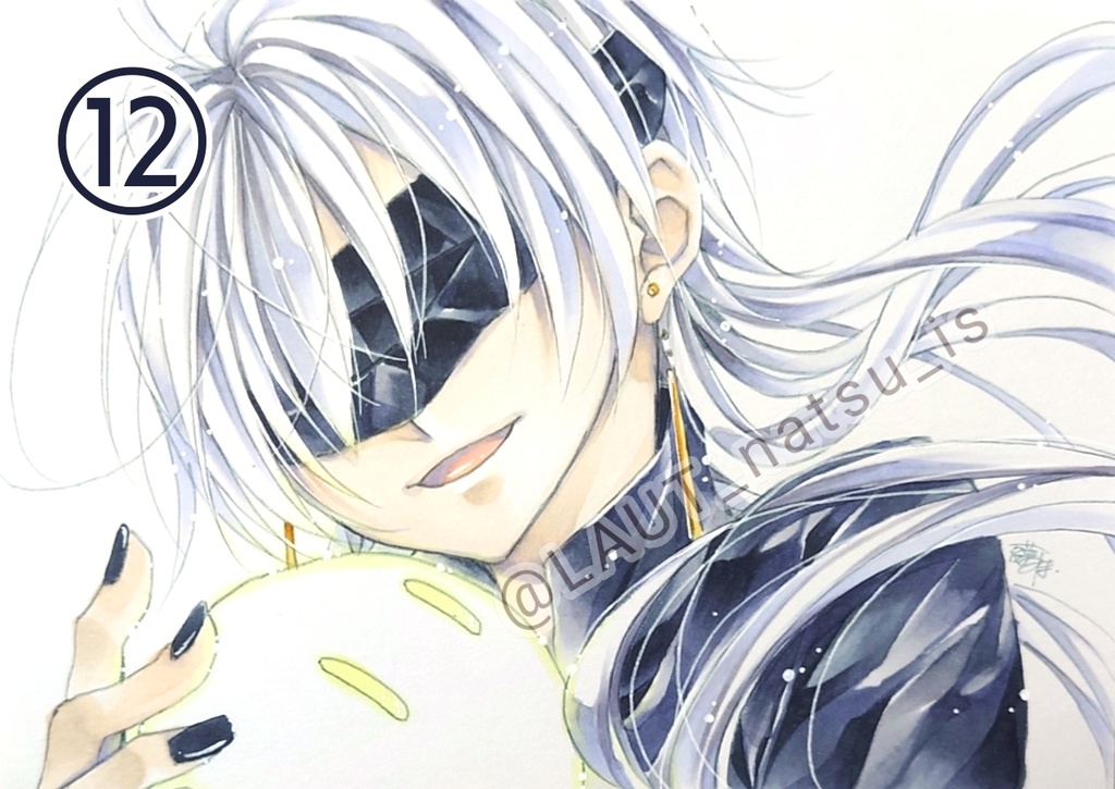 原画【男性キャラで1日1枚アナログ絵】①~⑫