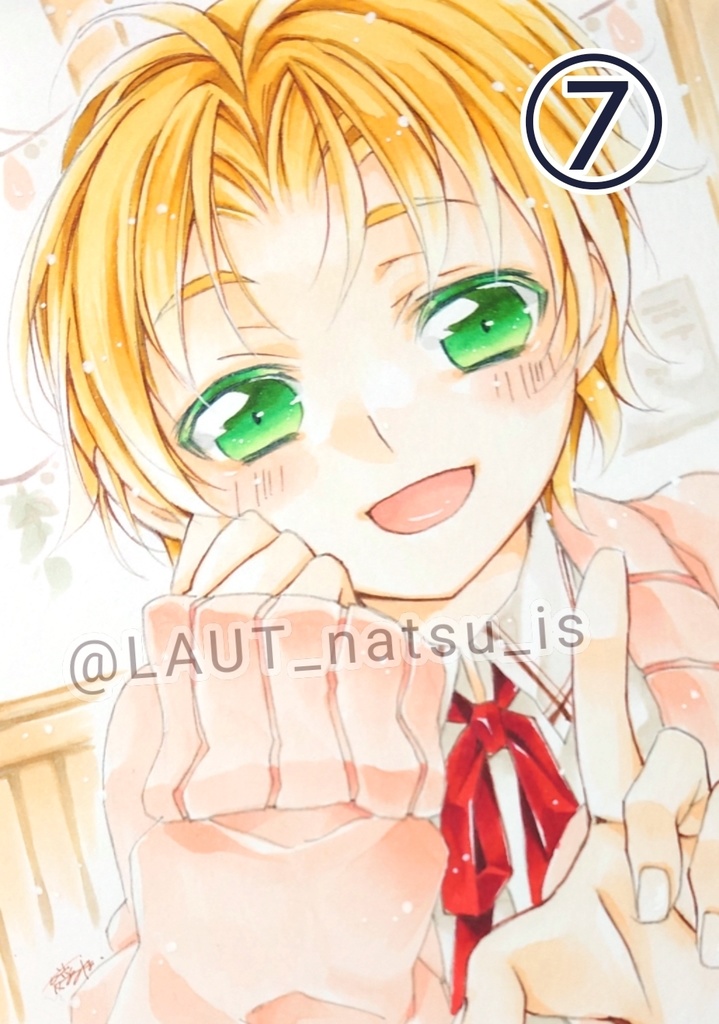 原画【男性キャラで1日1枚アナログ絵】①~⑫