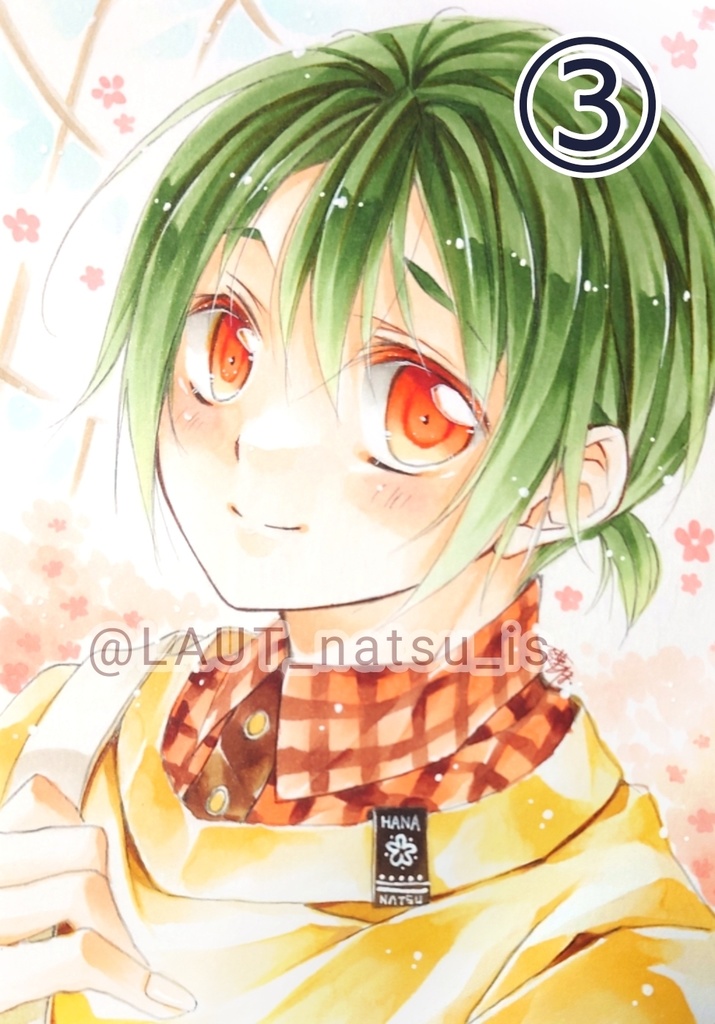 原画【男性キャラで1日1枚アナログ絵】①~⑫