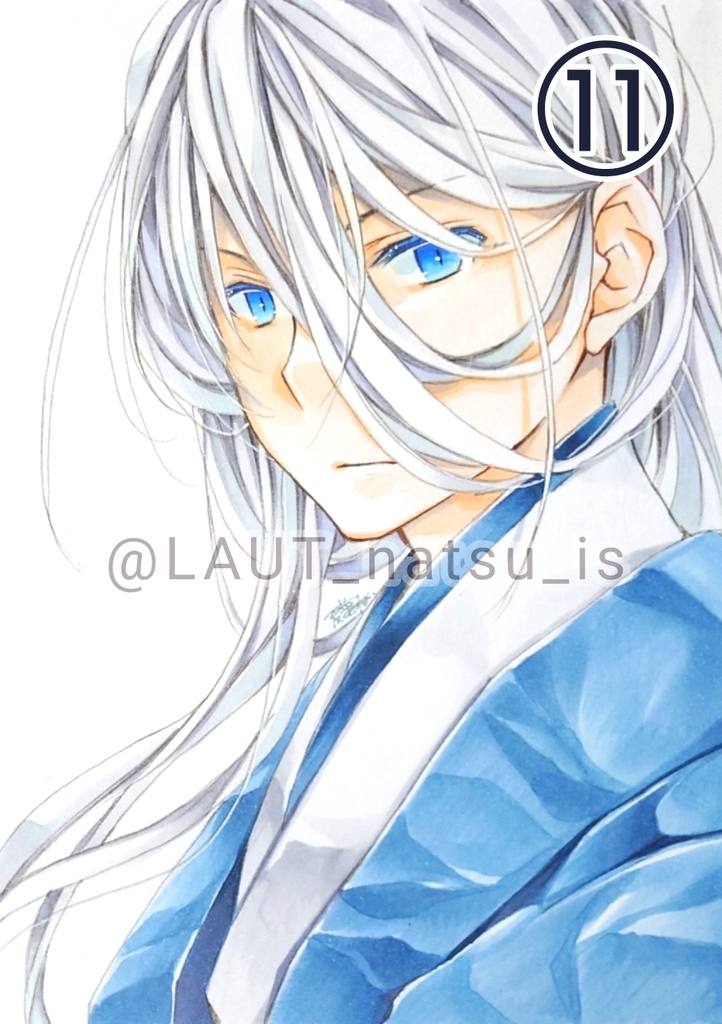 原画【男性キャラで1日1枚アナログ絵】①~⑫