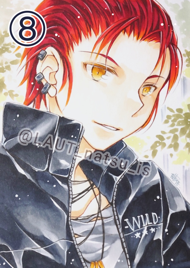 原画【男性キャラで1日1枚アナログ絵】①~⑫