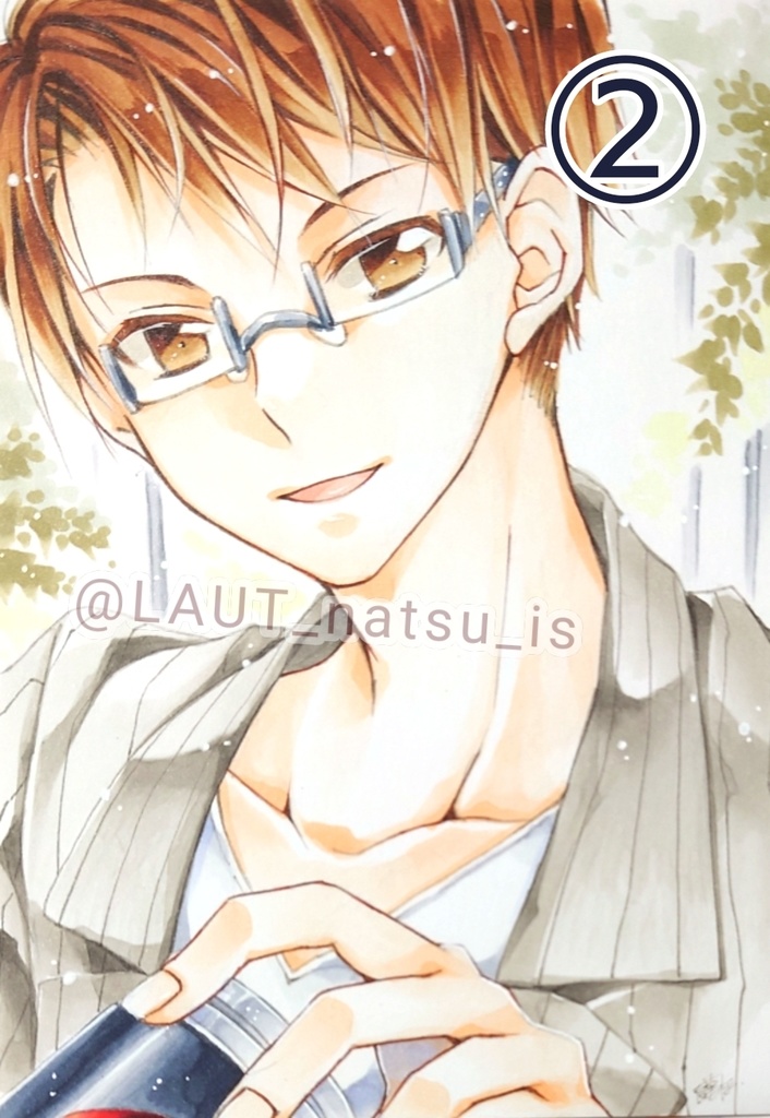 原画【男性キャラで1日1枚アナログ絵】①~⑫