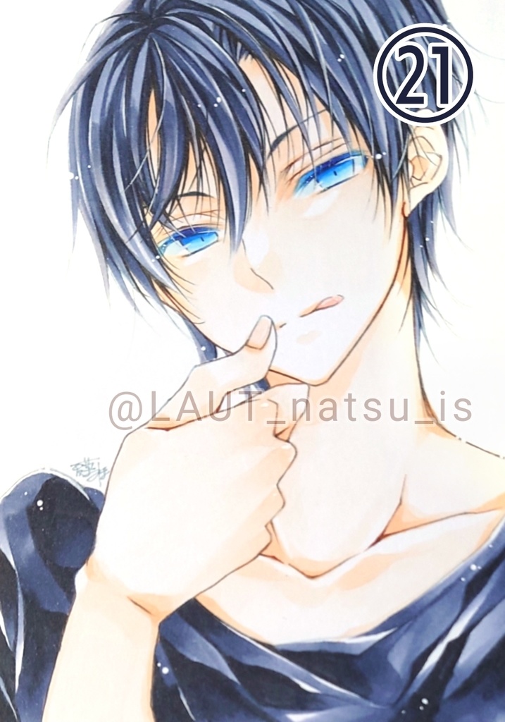 原画【男性キャラで1日1枚アナログ絵】⑬〜㉔