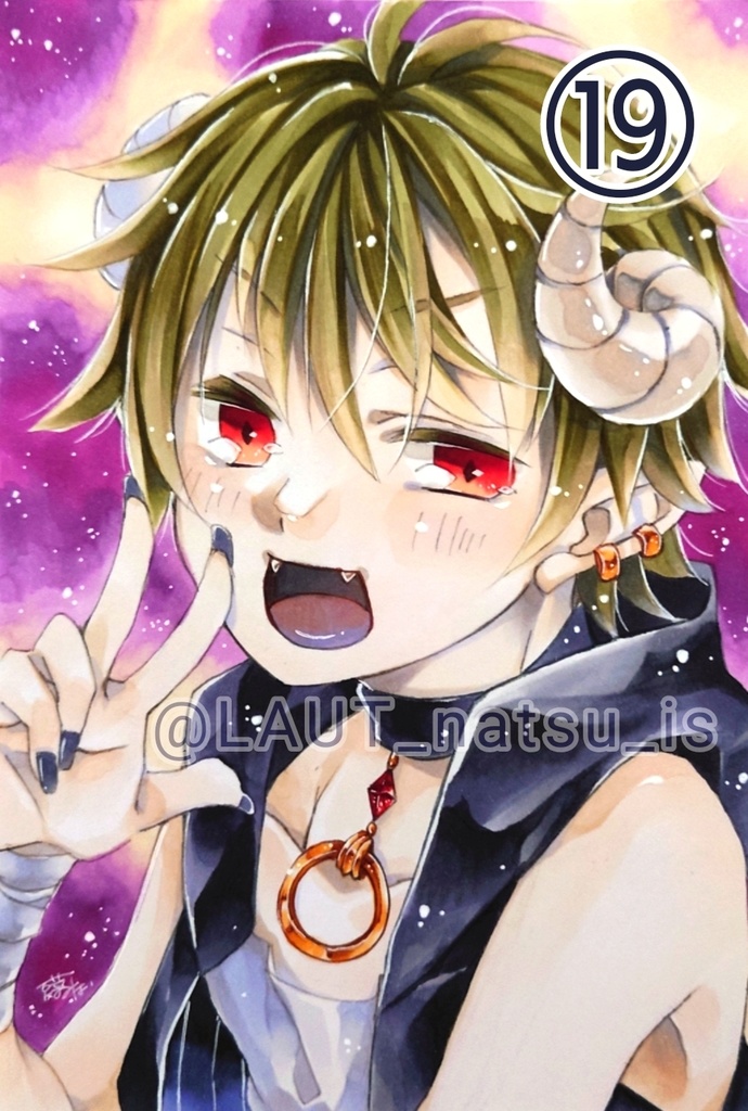 原画【男性キャラで1日1枚アナログ絵】⑬〜㉔