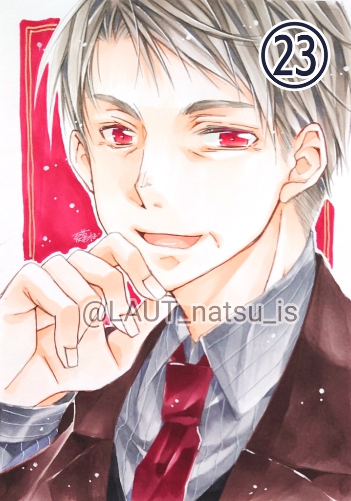 原画【男性キャラで1日1枚アナログ絵】⑬〜㉔