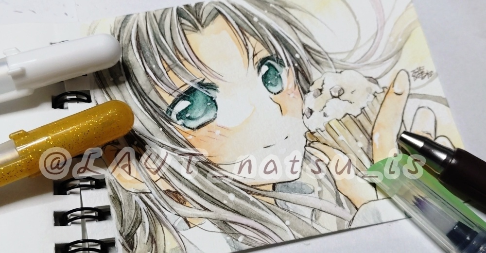 原画【水彩シリーズ】ミニスケッチブック