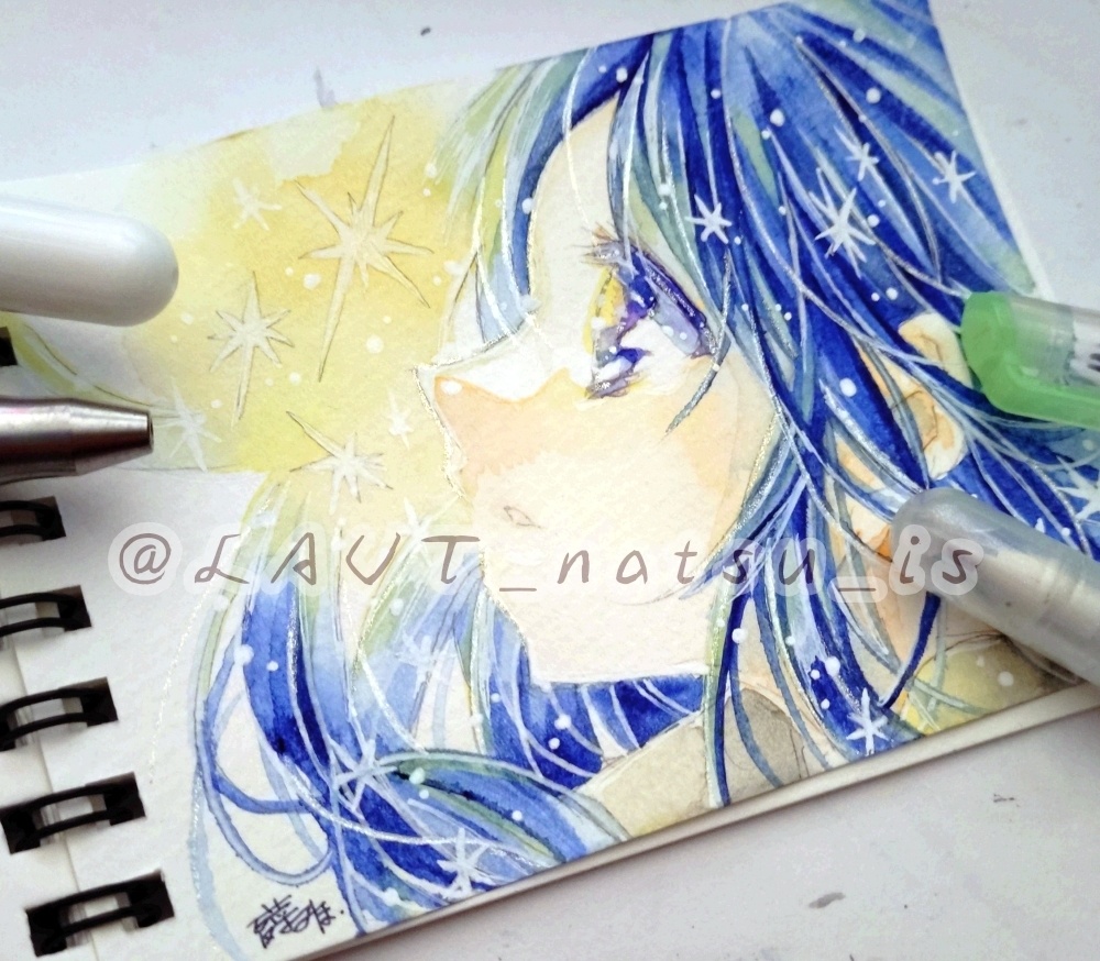 原画【水彩シリーズ】ミニスケッチブック