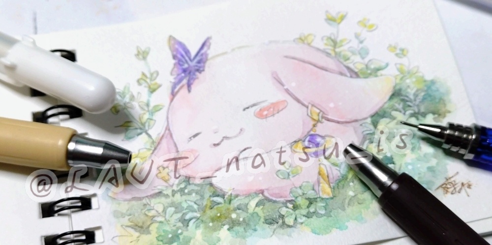 原画【水彩シリーズ】ミニスケッチブック