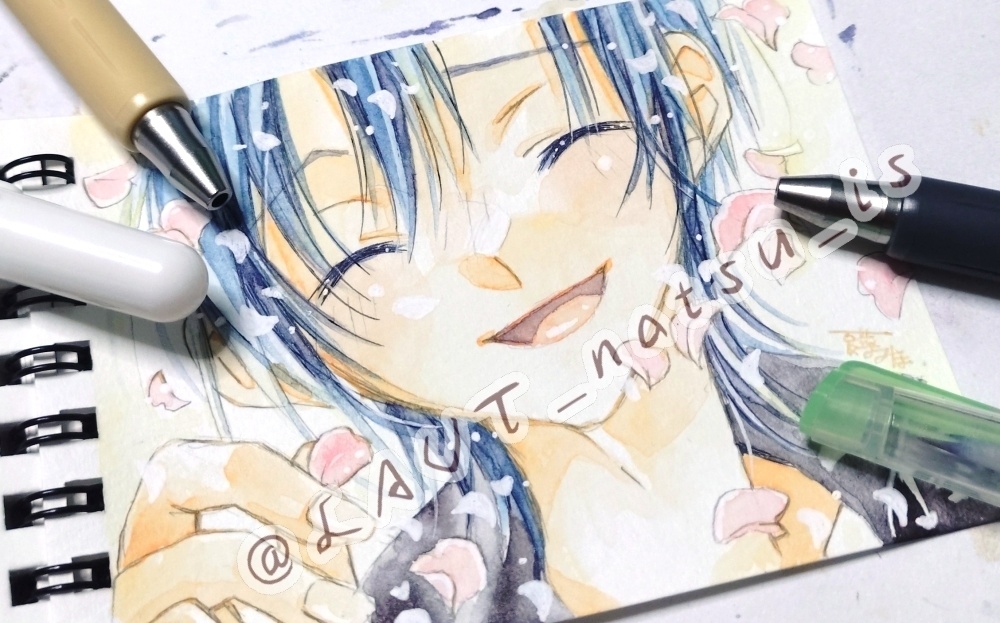 原画【水彩シリーズ】ミニスケッチブック