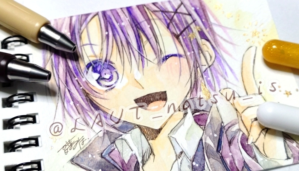 原画【水彩シリーズ】ミニスケッチブック