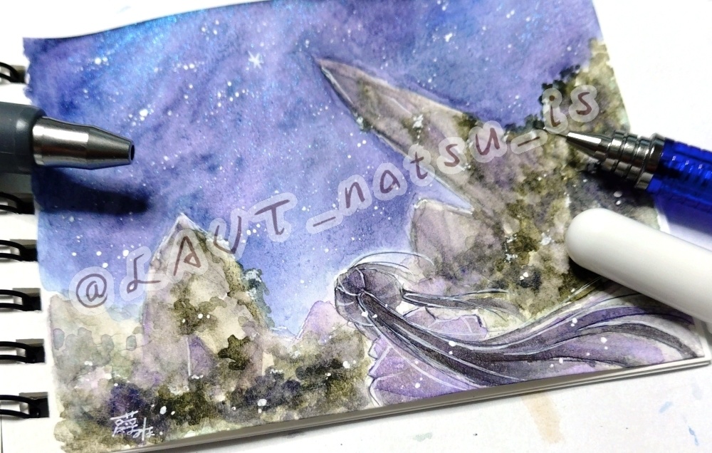 原画【水彩シリーズ】ミニスケッチブック