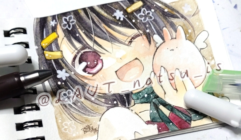 原画【水彩シリーズ】ミニスケッチブック