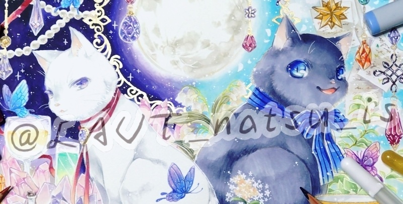 原画【月と猫】シリーズ