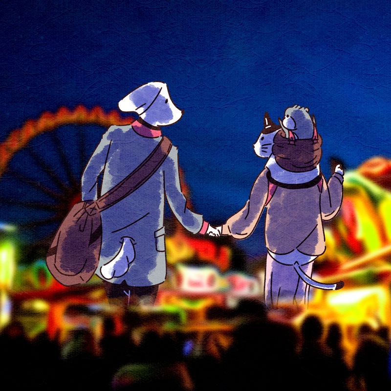 ネコ・ゴールデンレトリバー・カワウソ ファミリー