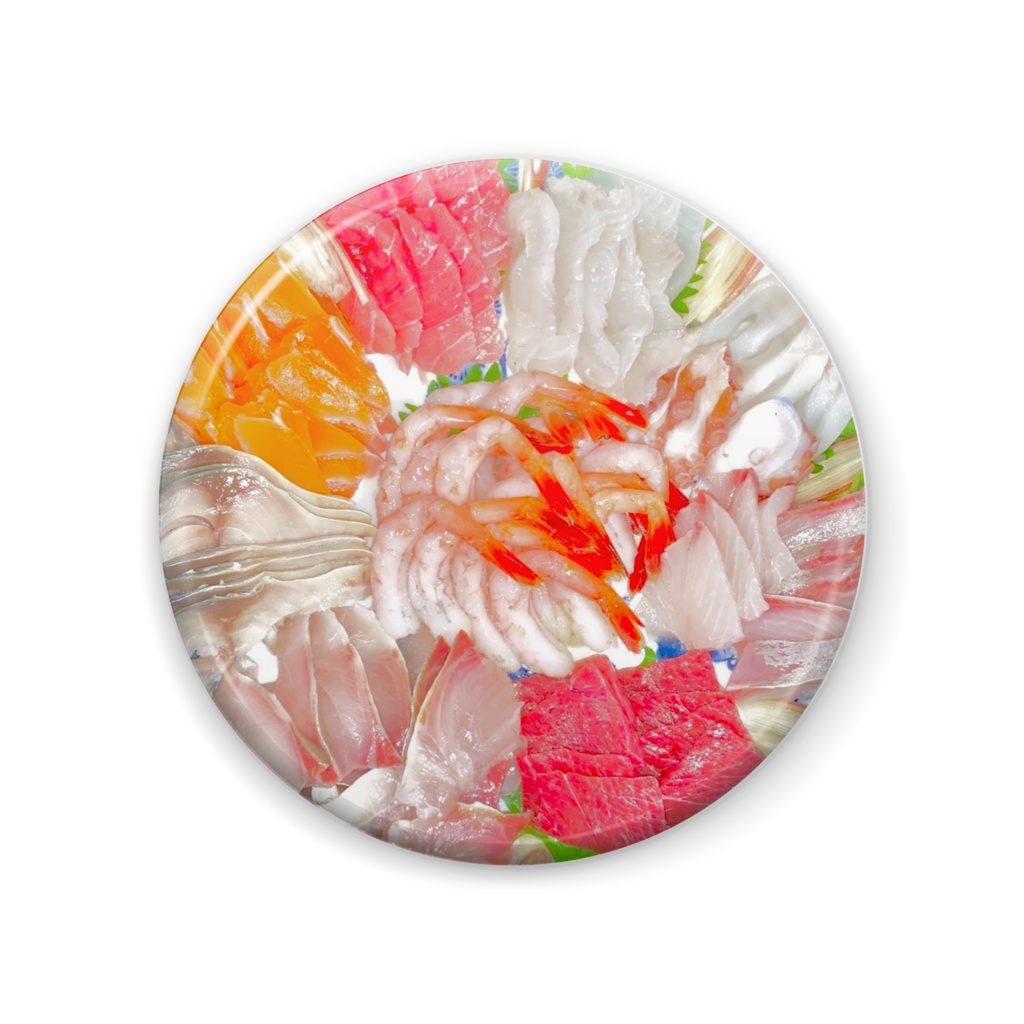 お刺身の盛り合わせ缶バッジ