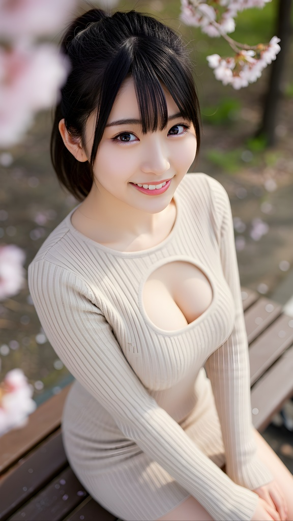 桜の下のポカポカ陽気【春・癒し・写真素材】