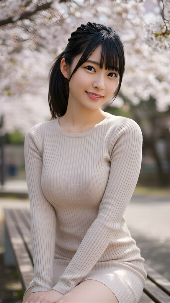 桜の下のポカポカ陽気【春・癒し・写真素材】