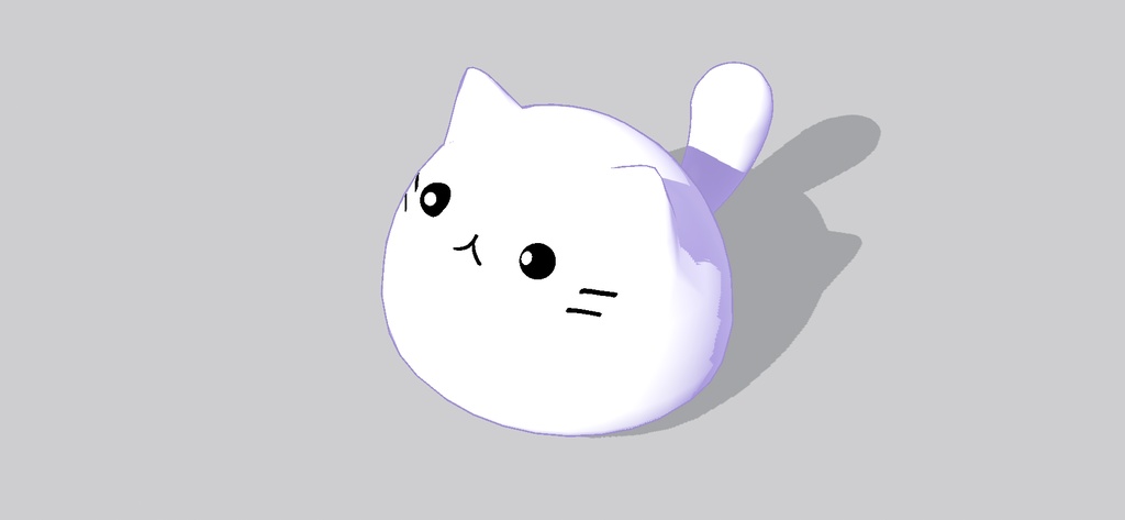 【無料】一頭身(風)VRMアバター「まんじゅうにゃんこ」