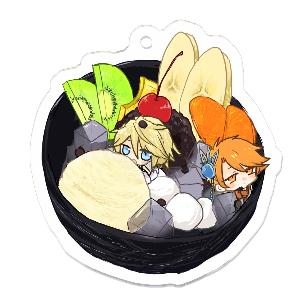 解剖医と親友のあんみつアクキー