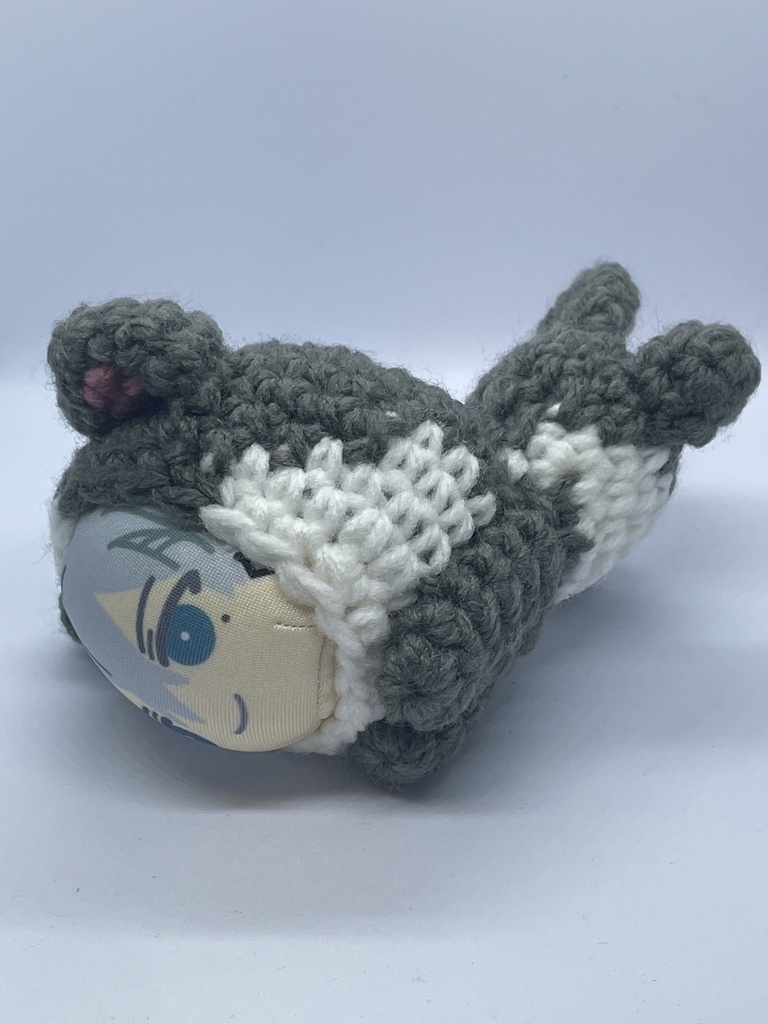 寝そべり着ぐるみ*ハチワレねこ グレー*おまんじゅう用