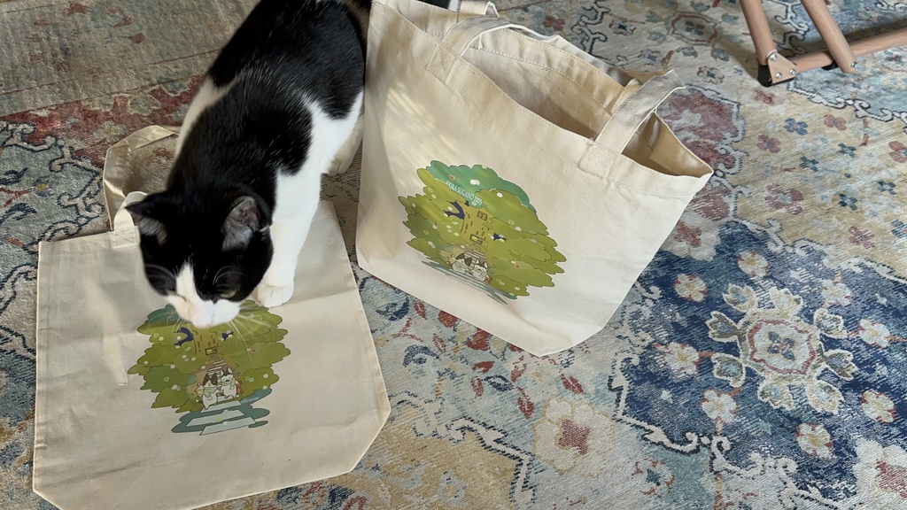 『はちさんとそうちゃんの「おかえり」トートバッグ』薄手コットン