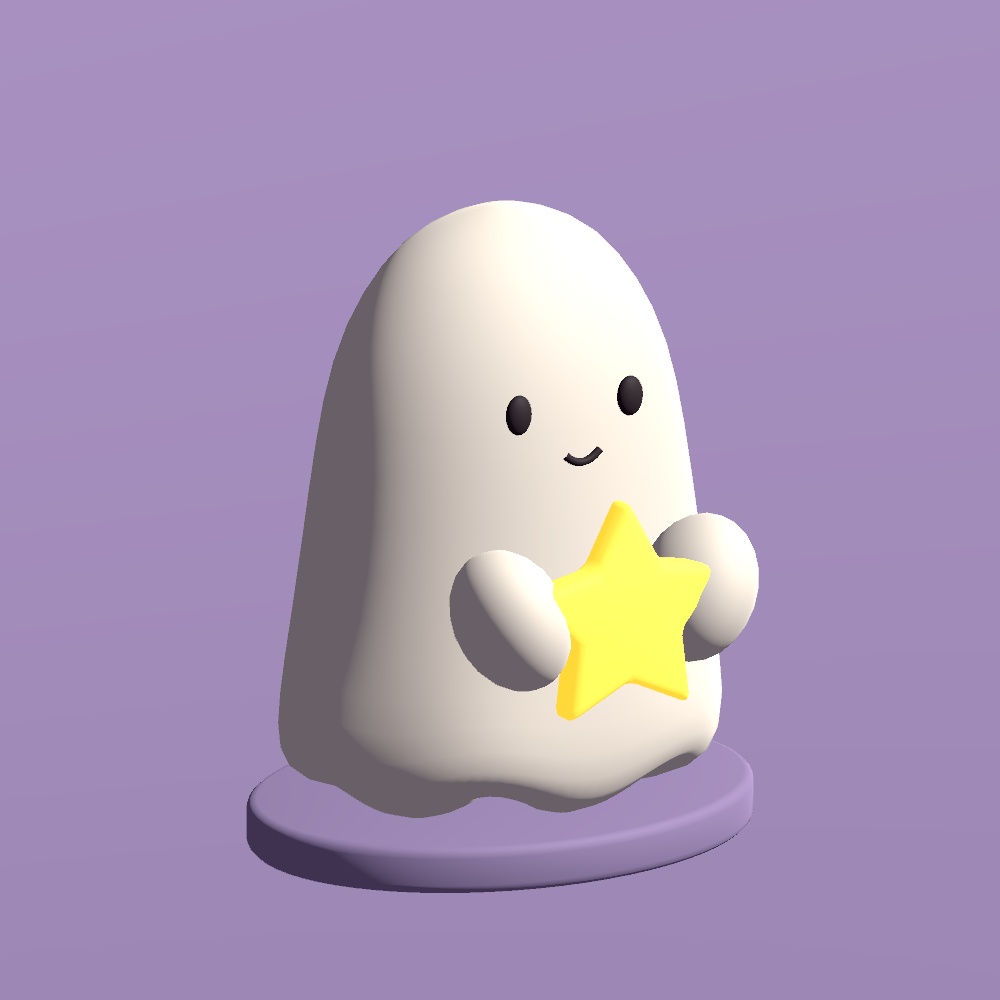 【無料 / Free】Ghost Night Light|星を抱くおばけのナイトライト|VRChat小物・3色