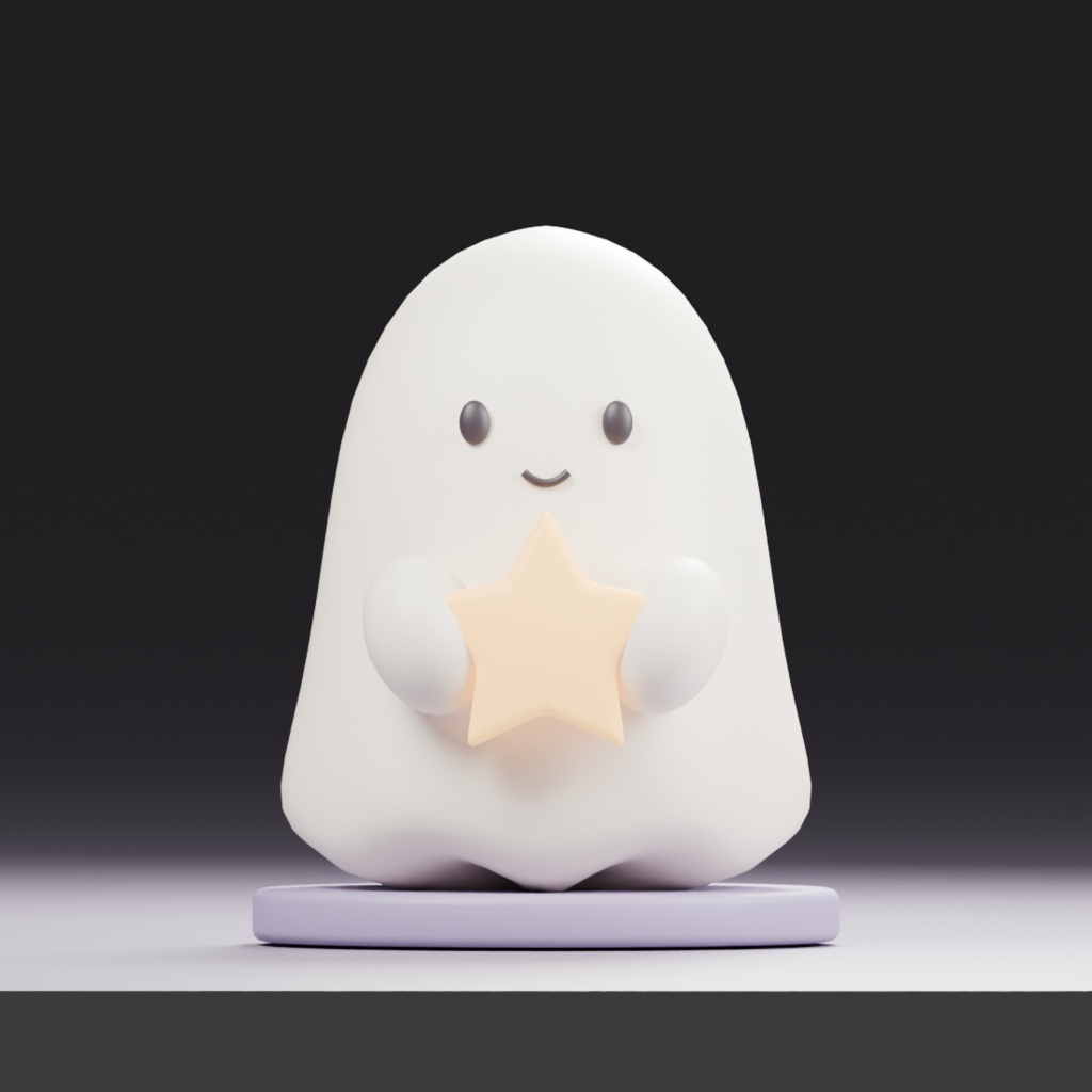 【無料 / Free】Ghost Night Light|星を抱くおばけのナイトライト|VRChat小物・3色