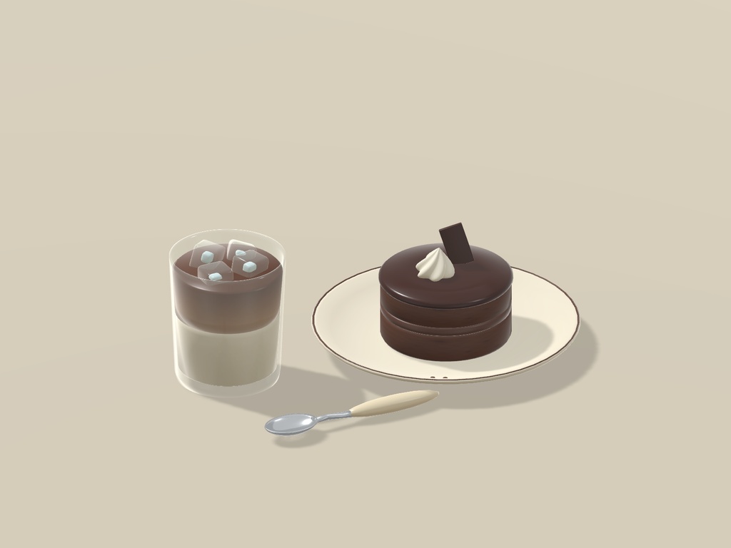 【VRChat】HOME CAFE|カフェ・デザート小物8種セット|Dessert & Drink Props