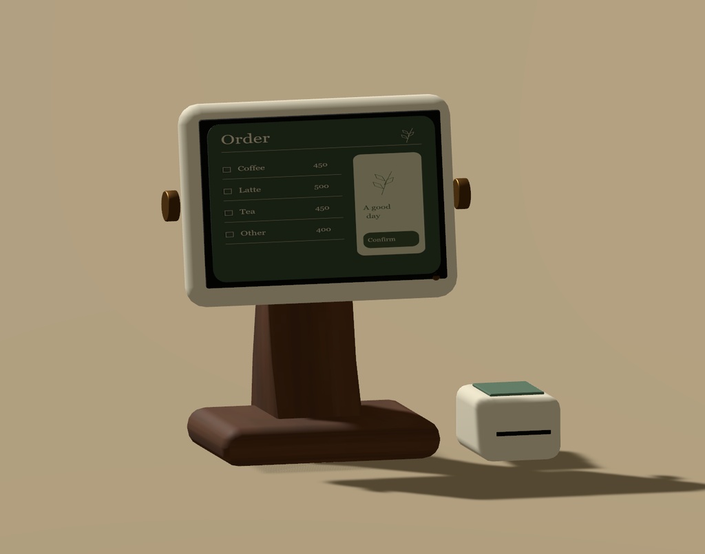 【無料 / Free】【VRChat】COZY COUNTER|カフェ・ショップ小物5種・3色 / Cafe & Shop Counter Props