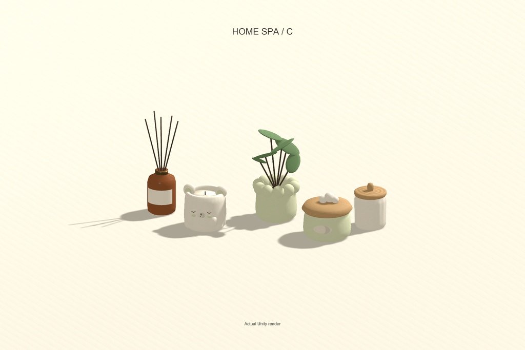 【VRChat】HOME SPA|くま・バブルのバスルーム小物21点・3色 / Cute Bathroom & Spa Props
