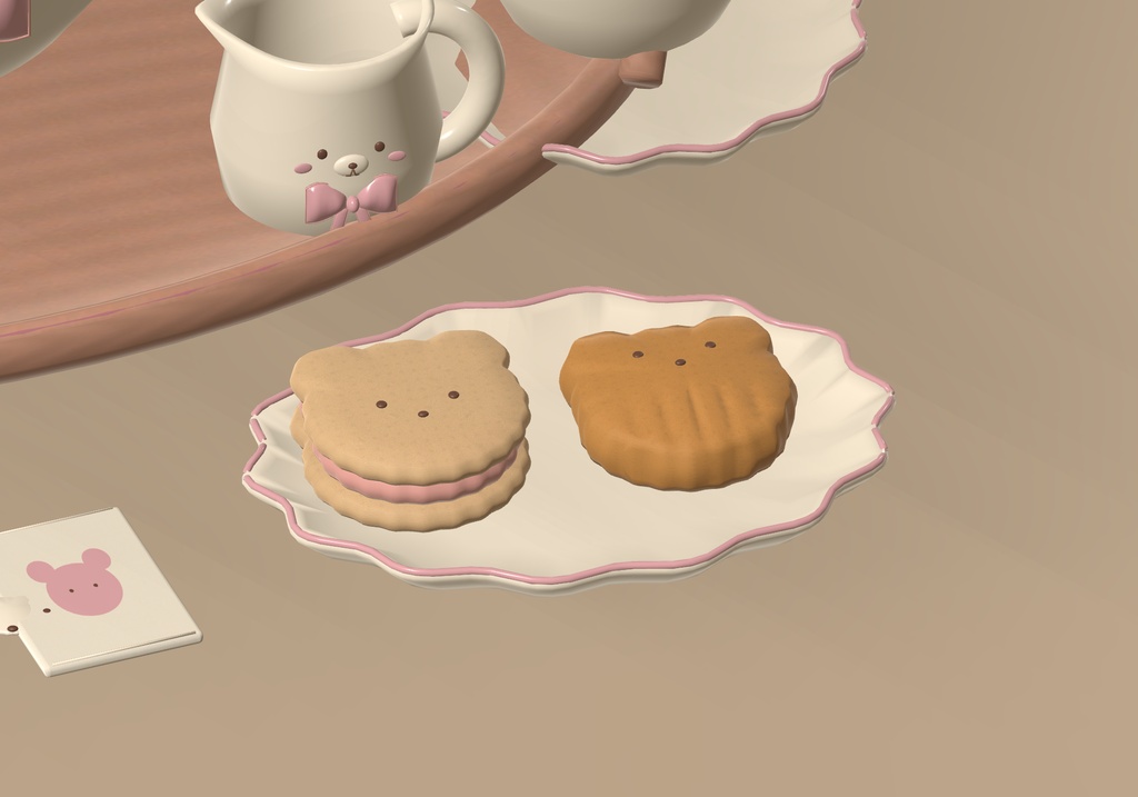 【VRChat】MILK BEAR TEATIME|くまのティータイム小物19点・3色 / Tea Set