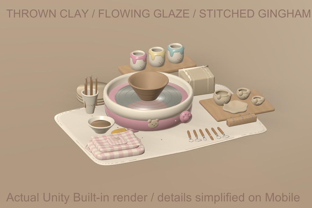 【VRChat】KOGUMA POTTERY ATELIER|こぐまの小さな陶芸工房16組・3色 / Pottery & Craft Decor