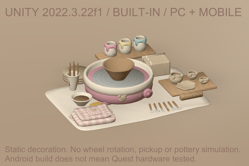 【VRChat】KOGUMA POTTERY ATELIER|こぐまの小さな陶芸工房16組・3色 / Pottery & Craft Decor