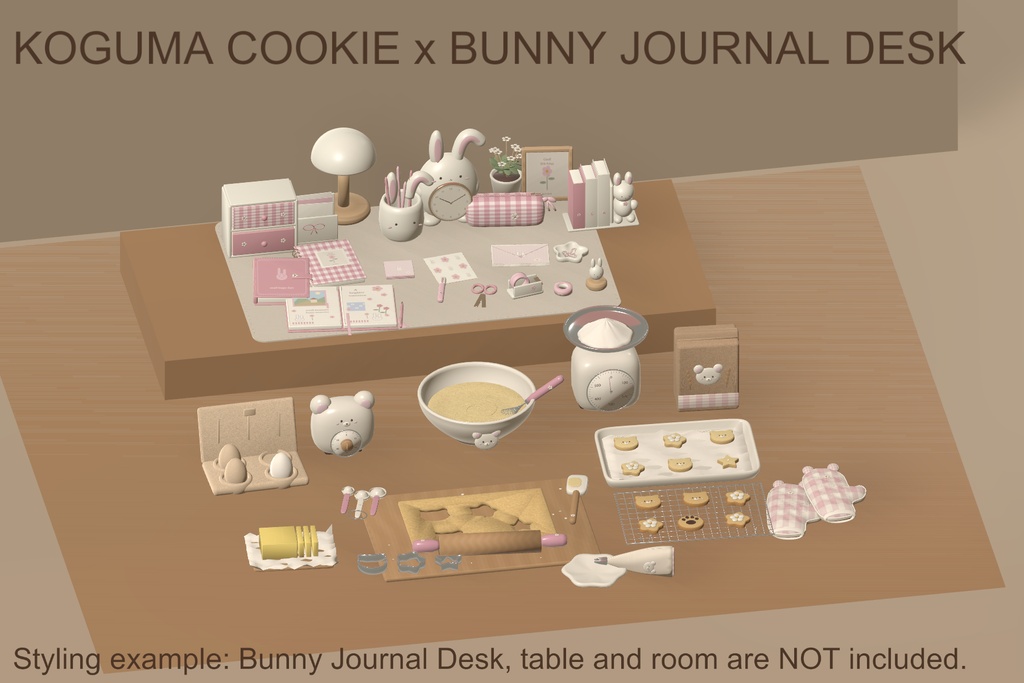 【VRChat】KOGUMA COOKIE ATELIER｜こぐまのクッキー工房・16組・3色 / Cute Baking Props