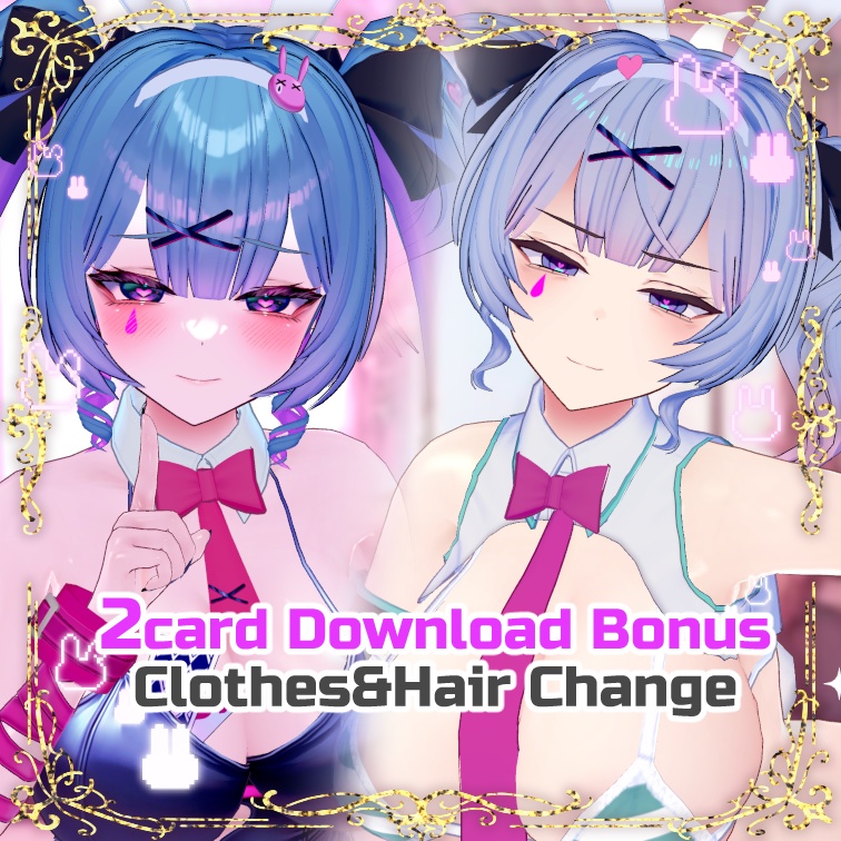 【2cards】ラビットホール初音ミク【Clothes&Hair Change】