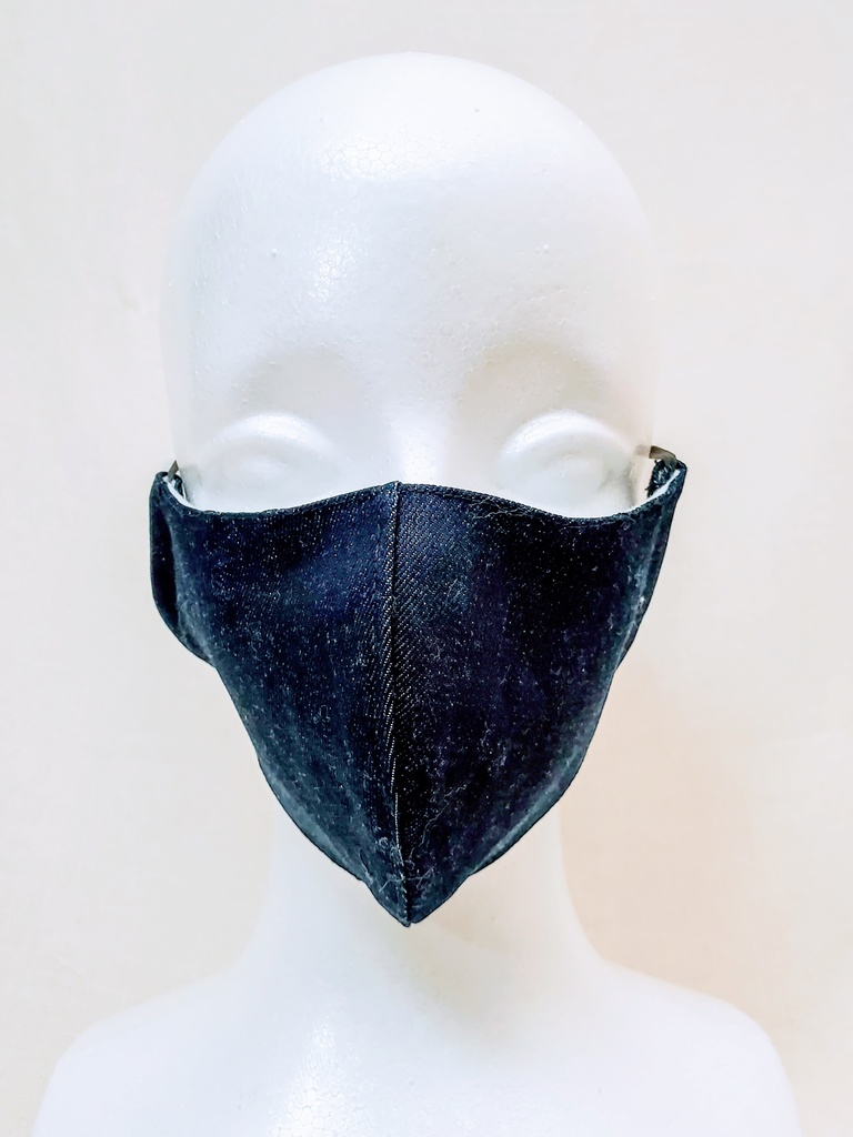 デニム生地 男女兼用立体布マスクL