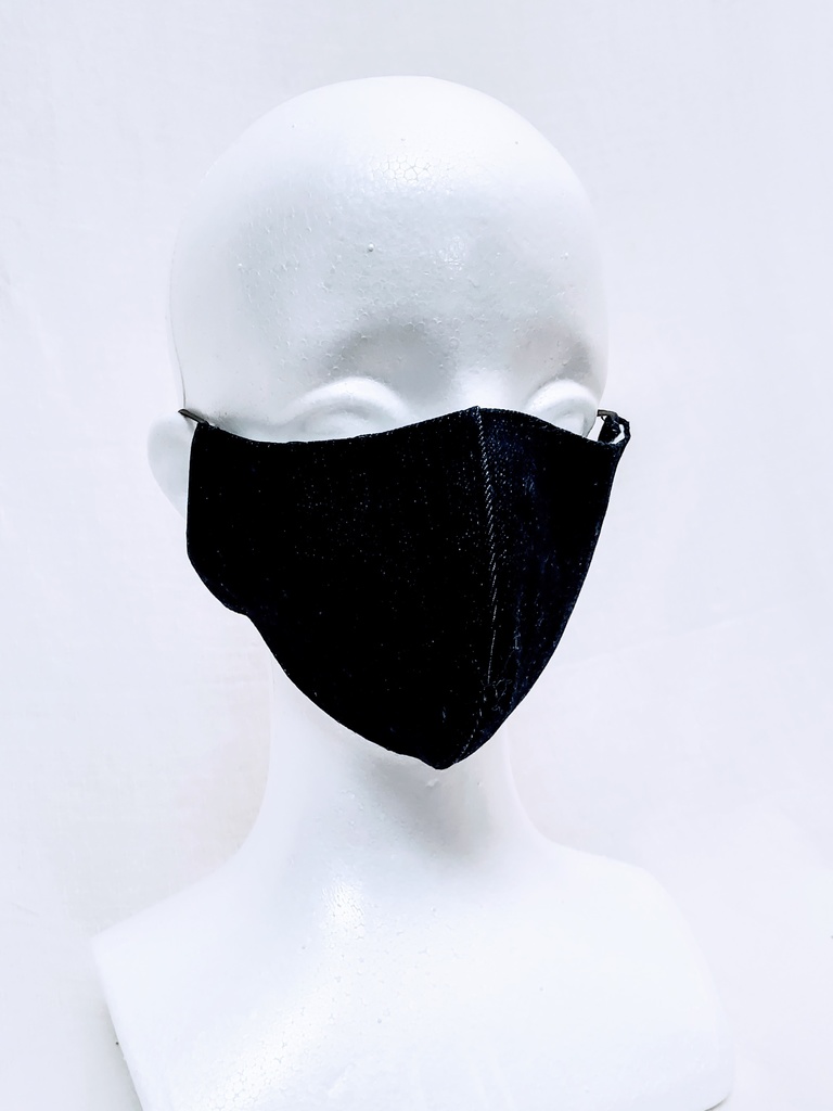 デニム生地 男女兼用立体布マスクL