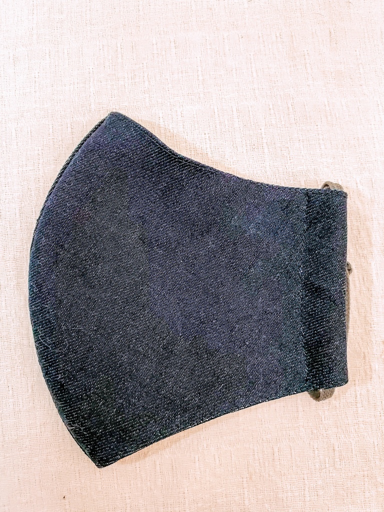 デニム生地 男女兼用立体布マスクL