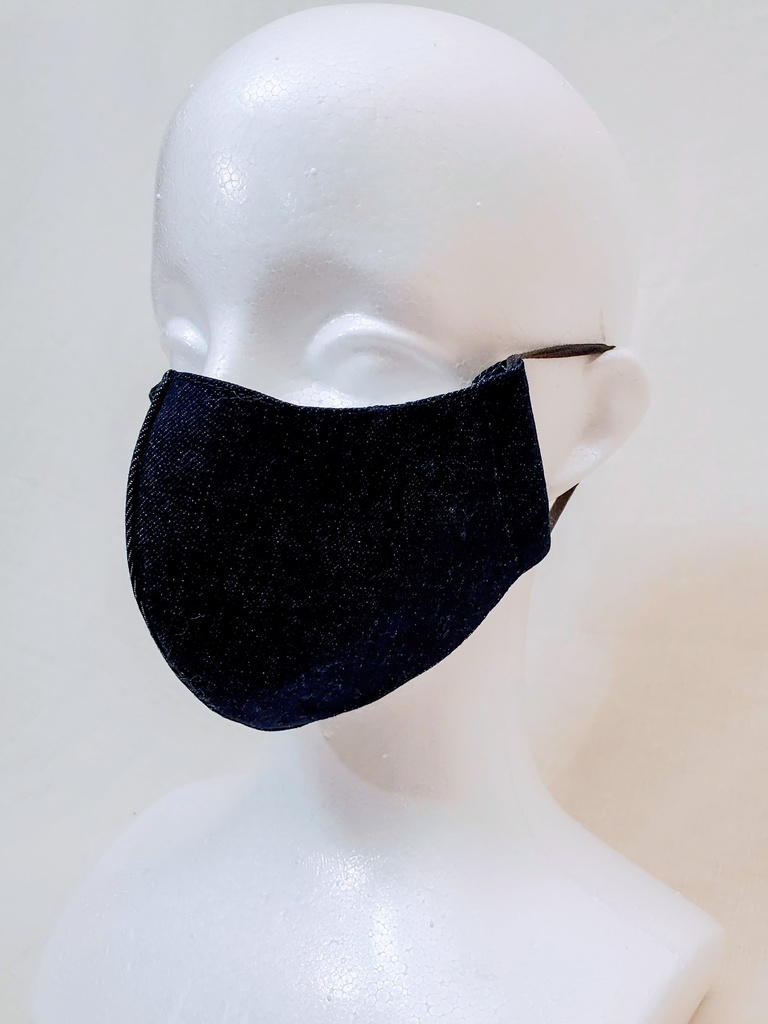 デニム生地 男女兼用立体布マスクL