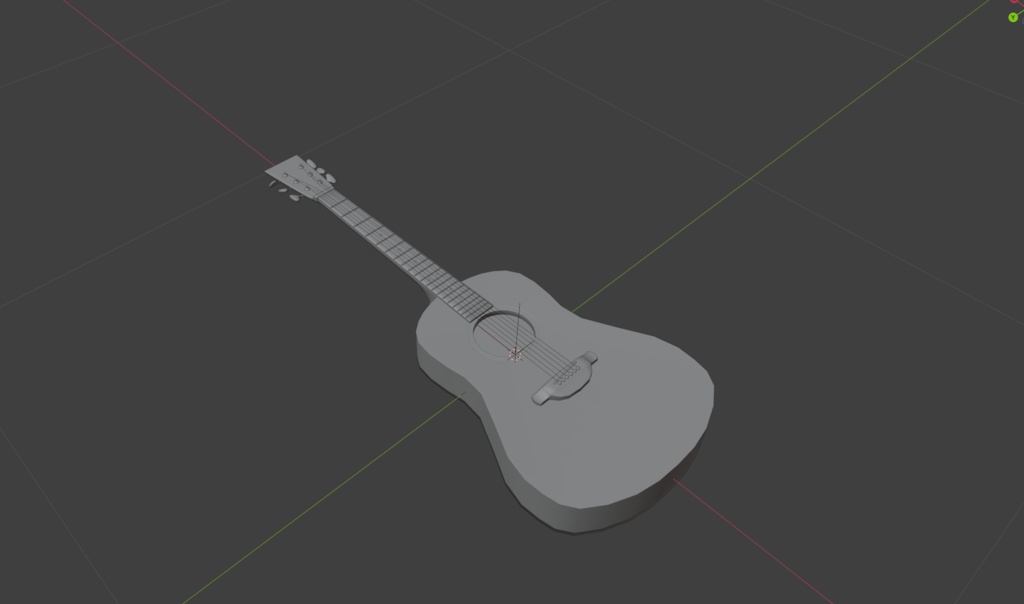 アコースティックギター 3Dモデル（簡易モデル）