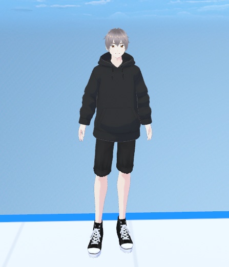 3Dアバター（Coグレー(180)黒パーカー）