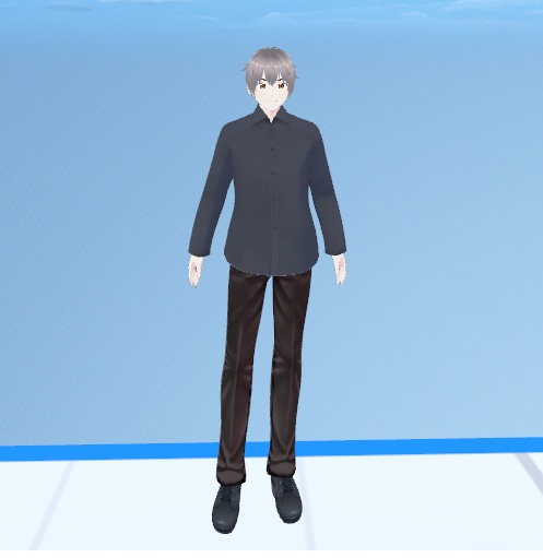 3Dアバター（Coグレー(180)黒ワイシャツ）