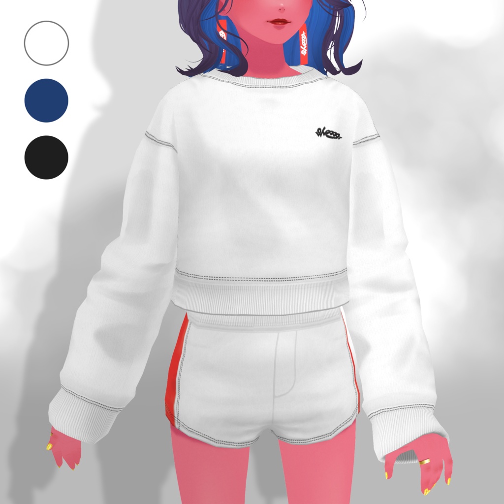 【Vroid】ドロップショルダーステッチスウェットセットアップ3色