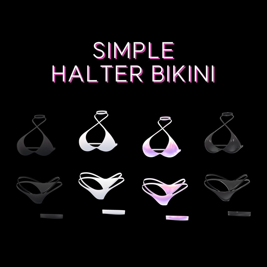 【Simple Halter Bikini】 - 6 Avatars