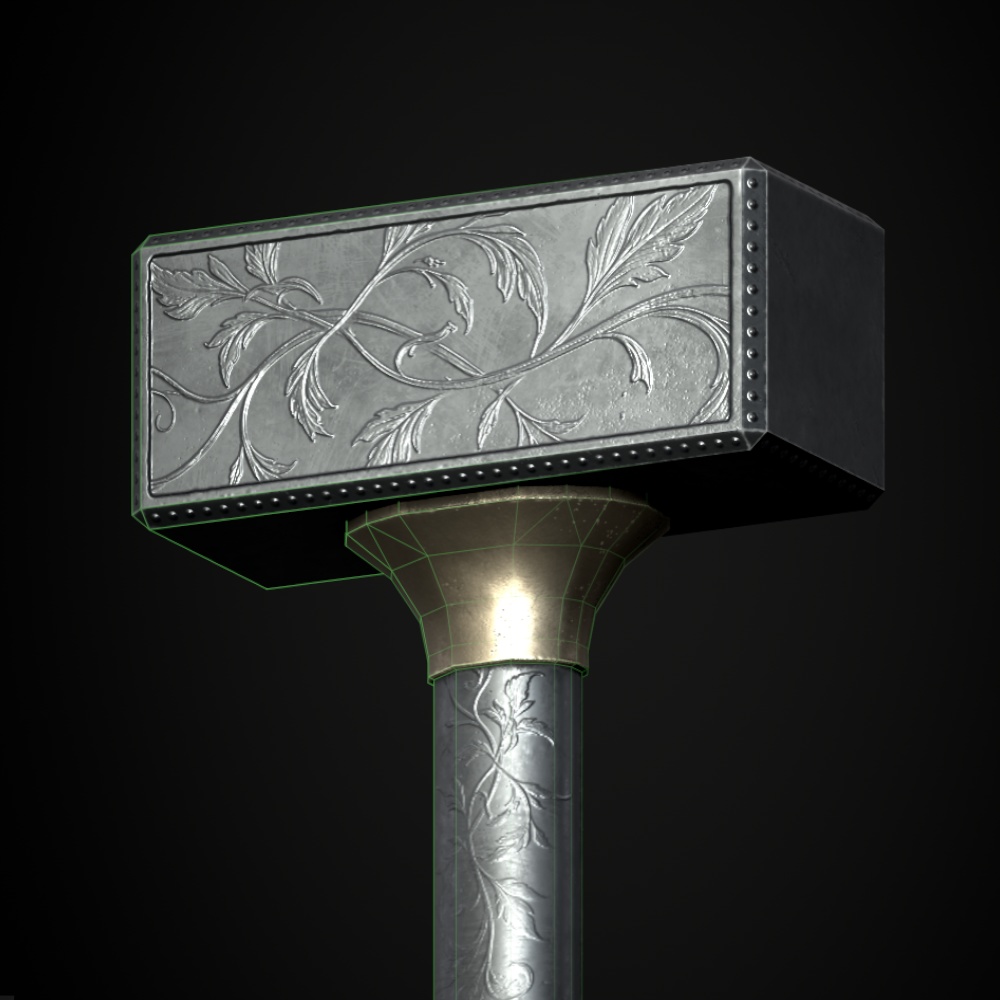 【武器3Dモデル】蔓の槌 【中世ファンタジー風】