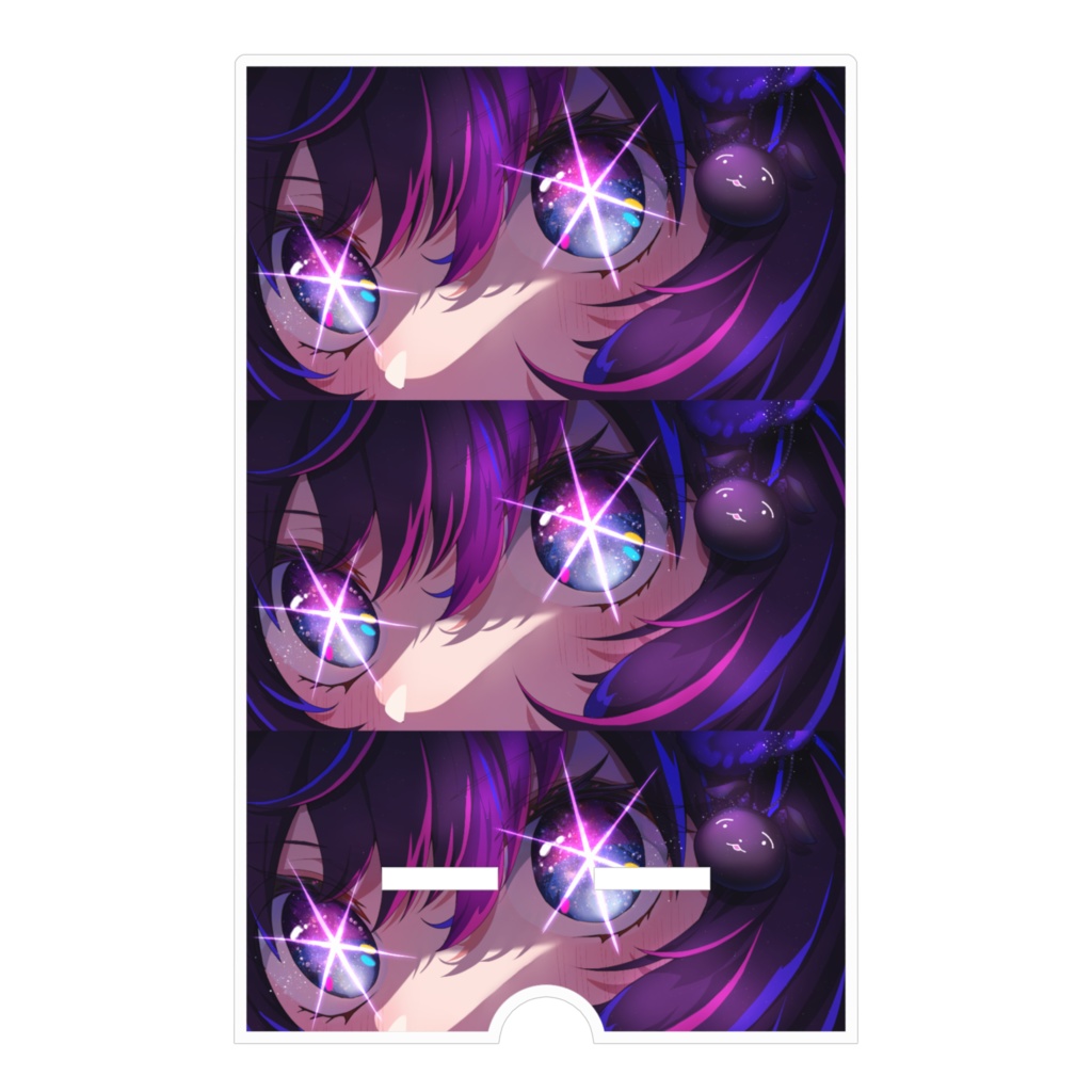 最強で無敵のアクリルスマホスタンド100x160mm(ケーブル穴あり)…夜更かしリデル アクリルスマホスタンド