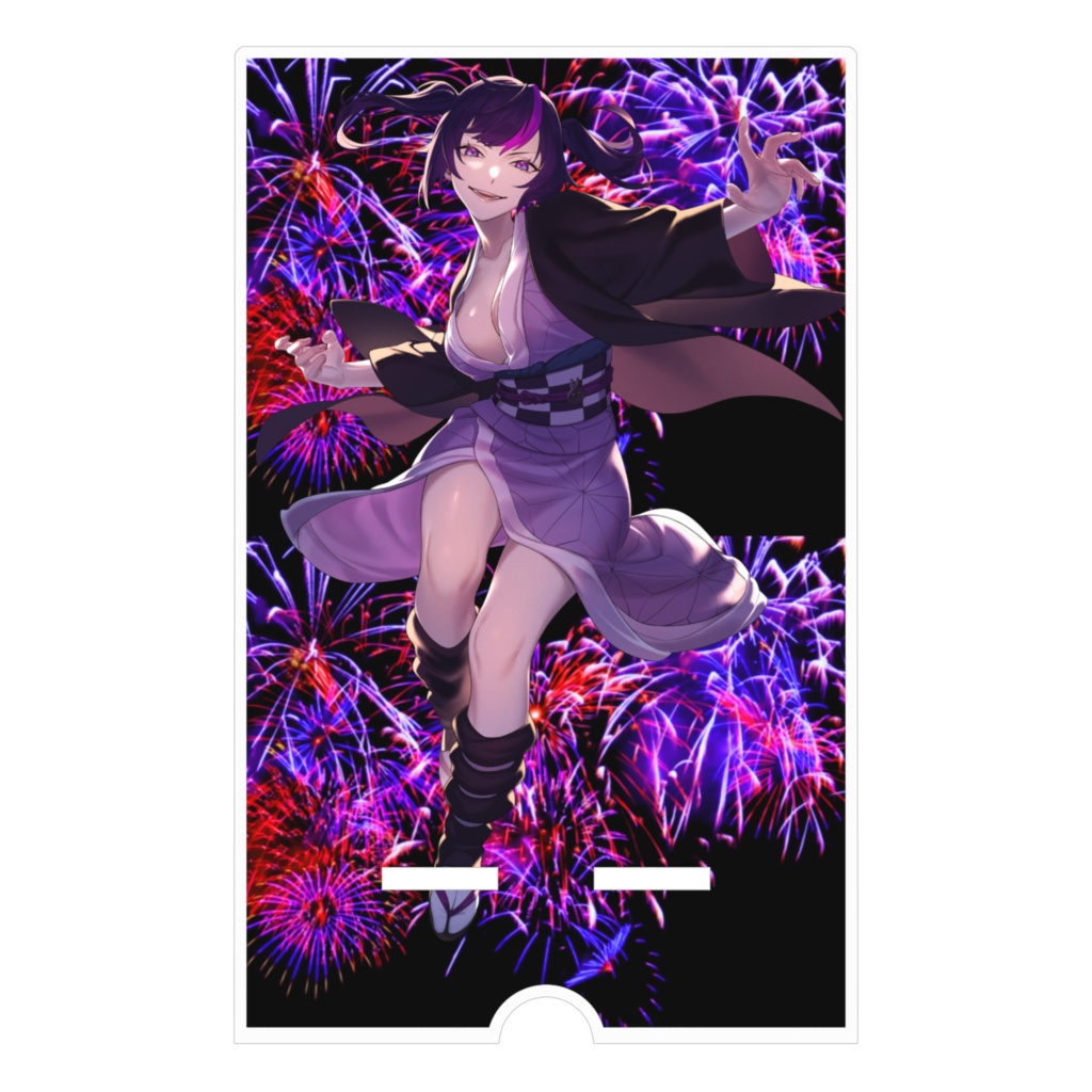 ド派手に貴方のスマホを支えます…アクリルスマホスタンド100x160mm(ケーブル穴あり)…夜更かしリデル アクリルスマホスタンド